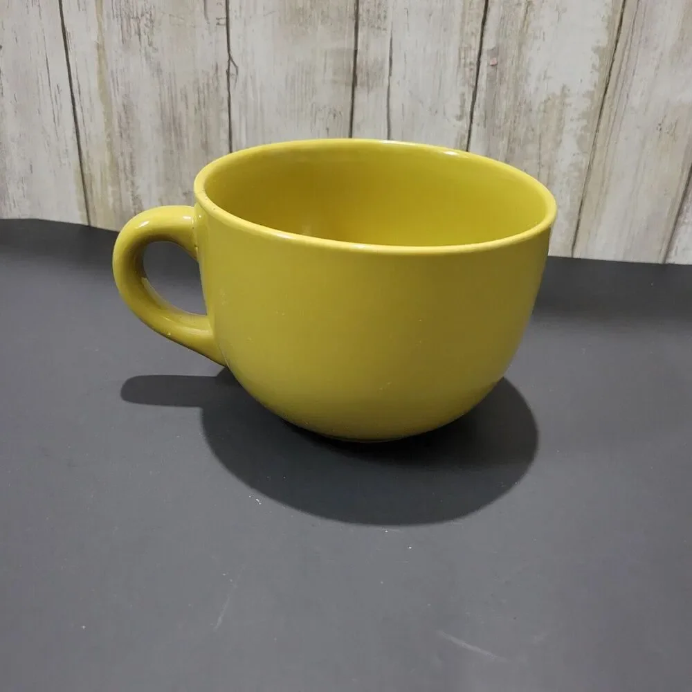Pier 1 Large Stoneware Soup Mug Green 5